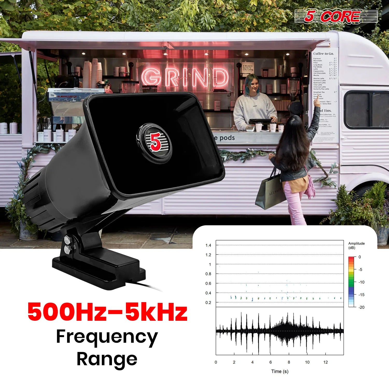 5Core Indoor Outdoor PA Horn Speaker 6 X 4 Inch Loud PA System 8Ohm 50W Loud Siren