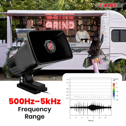 5Core Indoor Outdoor PA Horn Speaker 6 X 4 Inch Loud PA System 8Ohm 50W Loud Siren