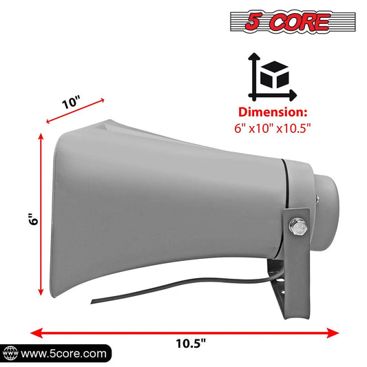 5 Core PA Horn Speaker Outdoor 6" X 10" Siren Loudspeaker 200W PMPO Loud Driver Horn