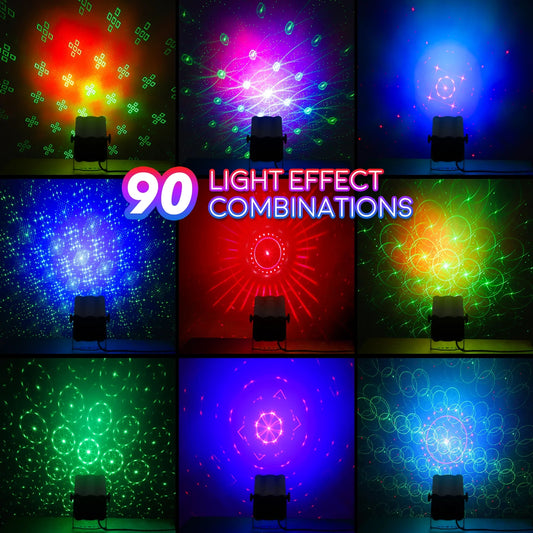 Strobe Light Disco Stage Party Lights, DJ Lights with Remote Control & Sound Activated RGB Flash, 2024 Upgraded USB Powered Club Light Rave Stage Light Projector Effect for Parties Halloween Bar KTV