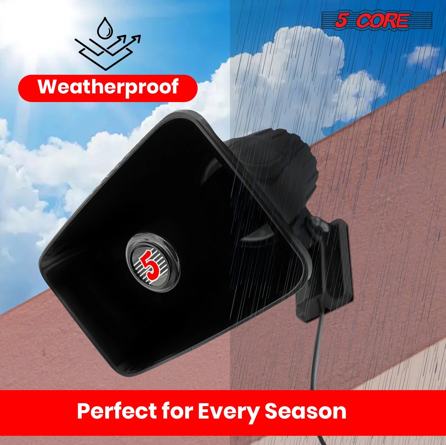 5Core Indoor Outdoor PA Horn Speaker 6 X 4 Inch Loud PA System 8Ohm 50W Loud Siren