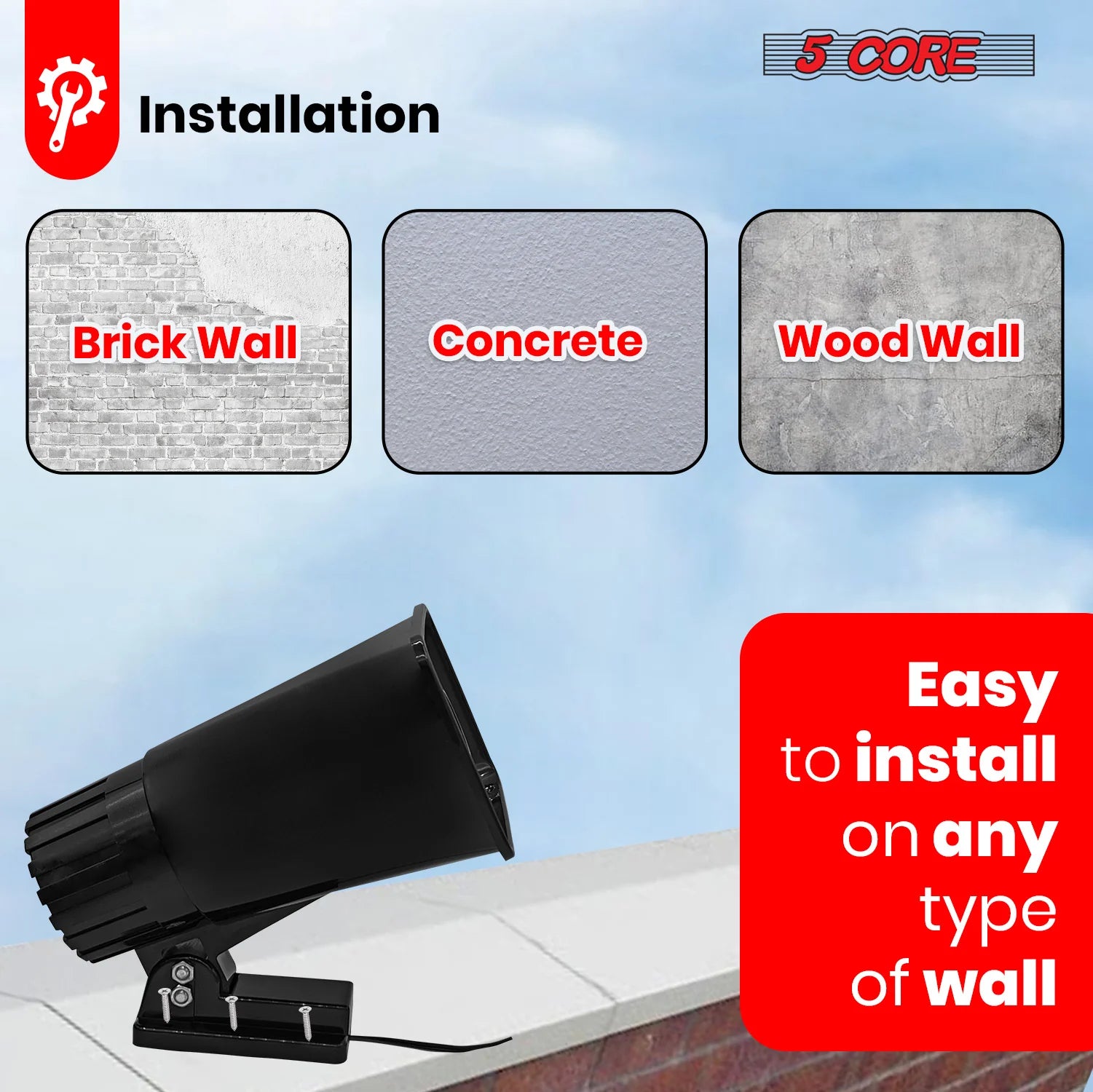5Core Indoor Outdoor PA Horn Speaker 6 X 4 Inch Loud PA System 8Ohm 50W Loud Siren