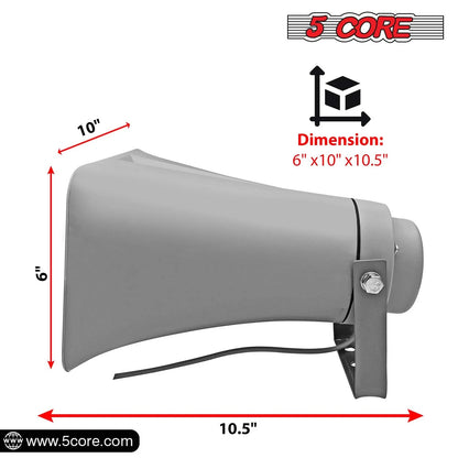 5 Core PA Horn Speaker Outdoor 6" X 10" Siren Loudspeaker 200W PMPO Loud Driver Horn