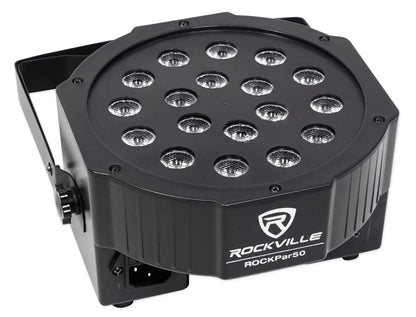 (2)  Rockpar50 LED RGB Compact Par Can Dj/Club DMX Wash Lights