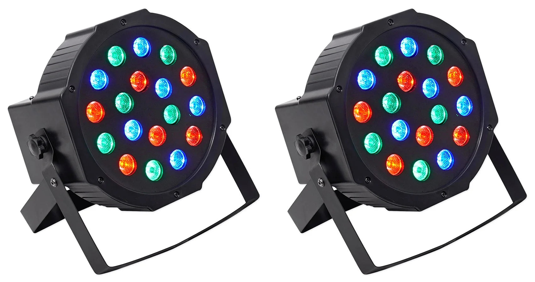 (2)  Rockpar50 LED RGB Compact Par Can Dj/Club DMX Wash Lights